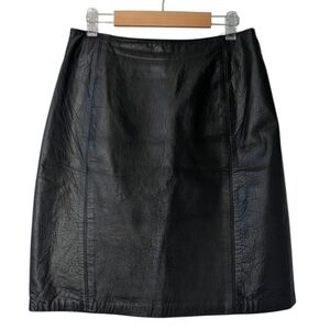 Vintage Leather Black Mini Pencil Skirt